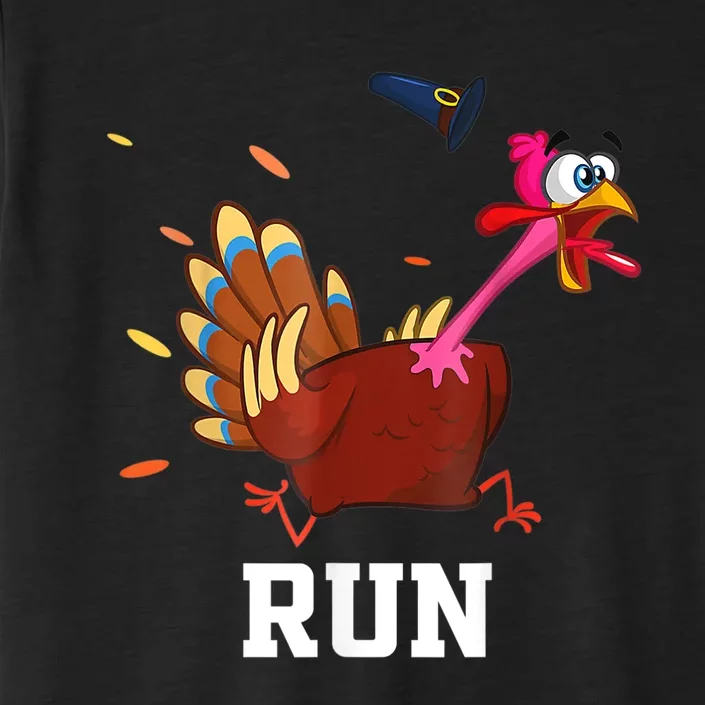 Funny Turkey Run Costume Thanksgiving Running Turkey Trot ChromaSoft Performance T-Shirt