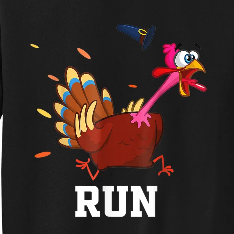 Funny Turkey Run Costume Thanksgiving Running Turkey Trot Tall Sweatshirt