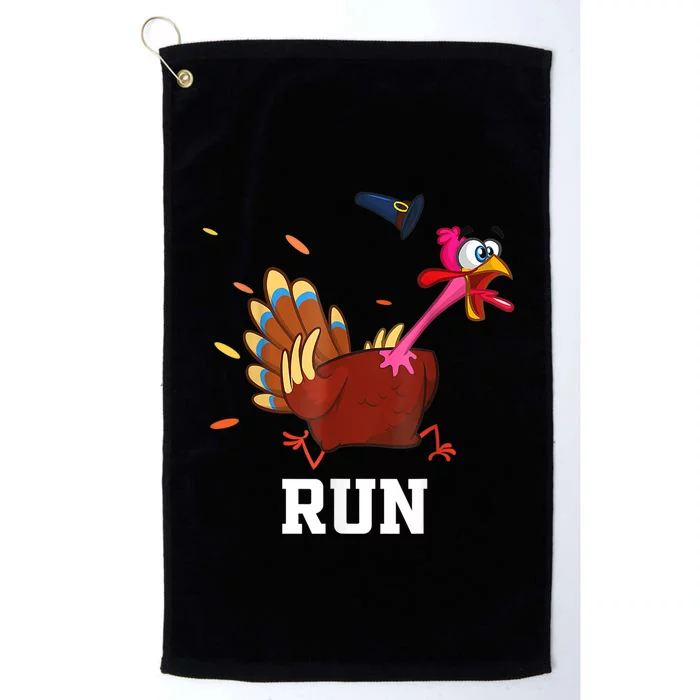 Funny Turkey Run Costume Thanksgiving Running Turkey Trot Platinum Collection Golf Towel