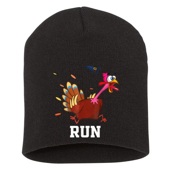 Funny Turkey Run Costume Thanksgiving Running Turkey Trot Short Acrylic Beanie