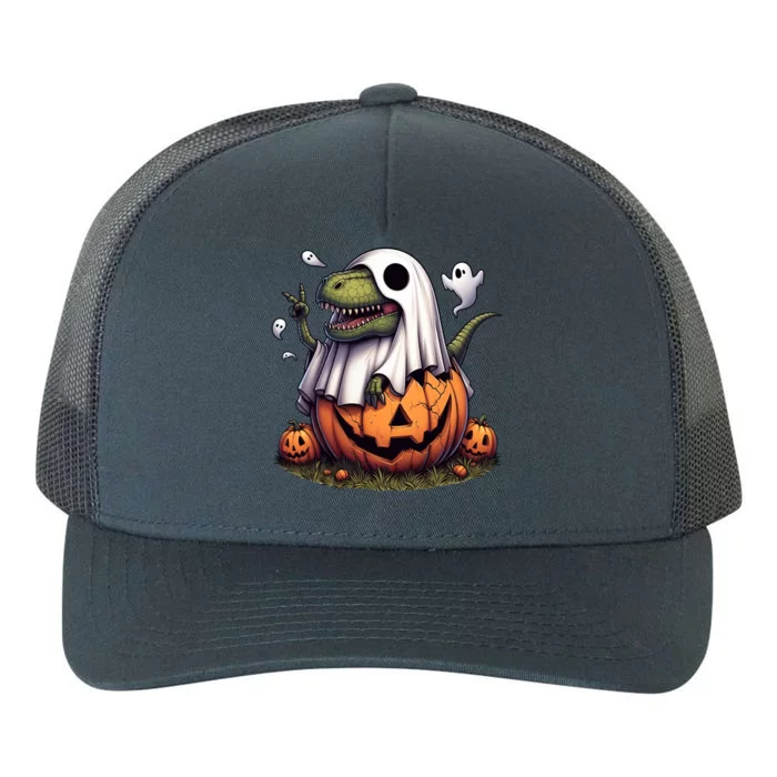 Funny T Rex Ghost Boo Halloween Dinosaur Gift Yupoong Adult 5-Panel Trucker Hat