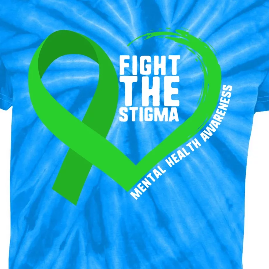 Fight The Stigma Tal Health Awareness Depression Anxiety Gift Kids Tie-Dye T-Shirt