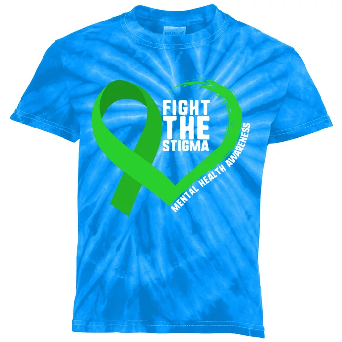 Fight The Stigma Tal Health Awareness Depression Anxiety Gift Kids Tie-Dye T-Shirt