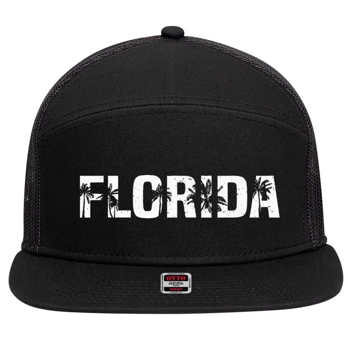 Florida The Sunshine State 7 Panel Mesh Trucker Snapback Hat