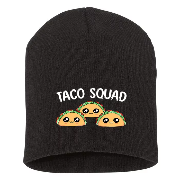 Funny Taco Squad Cute Mexican Food Lover Tee Gifts Short Acrylic Beanie