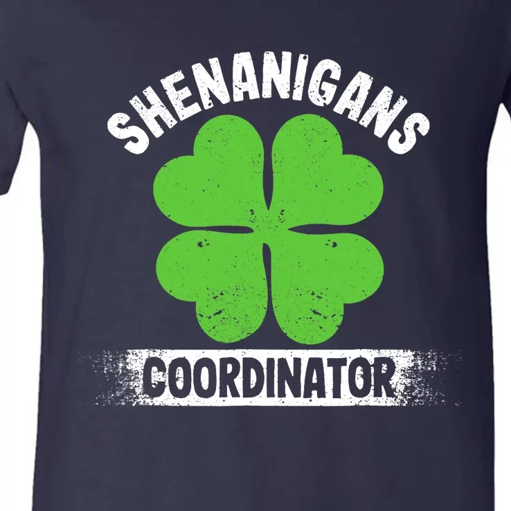 Funny Teacher St Patrick's Day Irish Shenanigans Coordinator V-Neck T-Shirt