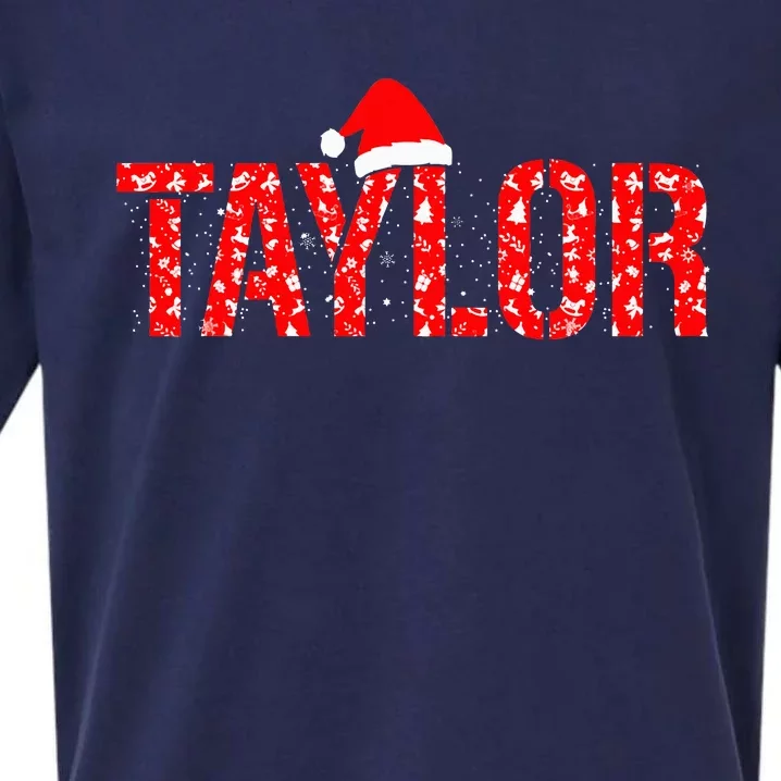 Funny Taylor Santa First Name Christmas Taylor Sueded Cloud Jersey T-Shirt