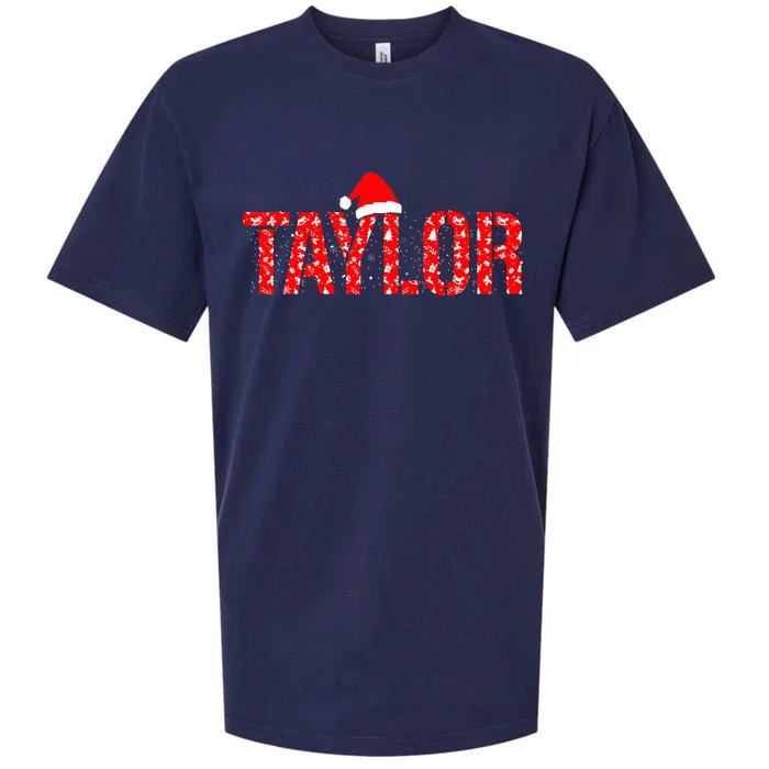 Funny Taylor Santa First Name Christmas Taylor Sueded Cloud Jersey T-Shirt