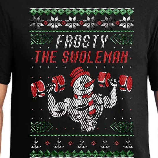 Frosty The Swoleman Funny Gymer Ugly Xmas Pajama Set