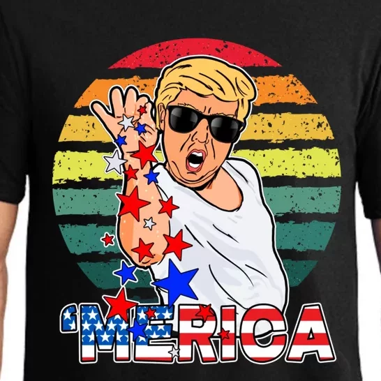 Funny Trump Salt Merica Freedom 4th Of July Great Gift Pajama Set