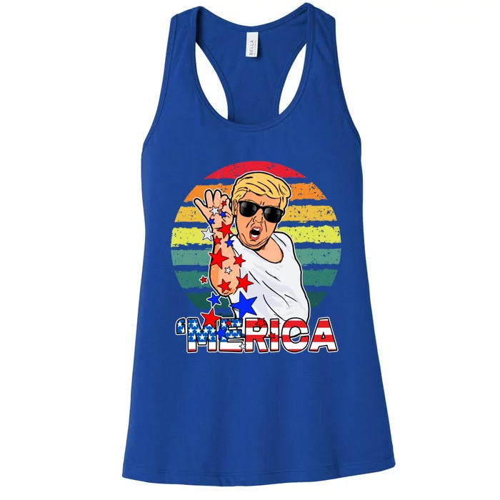 Funny Trump Salt Merica Freedom 4th Of July Great Gift Women's Racerback Tank