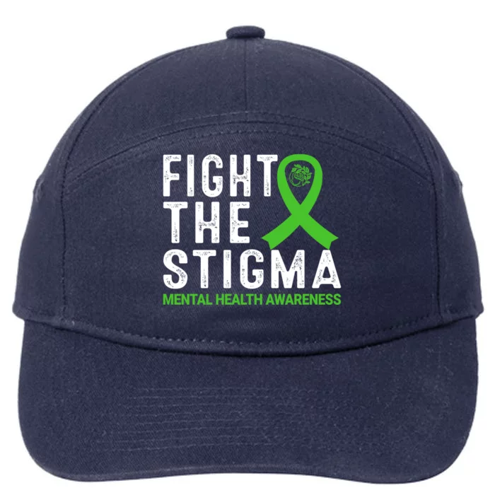 Fight The Stigma Tal Health Awareness Gift 7-Panel Snapback Hat