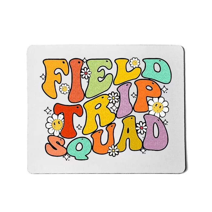 Field Trip Squad Hippie Kids Retro Groovy Field Day Teachers Mousepad