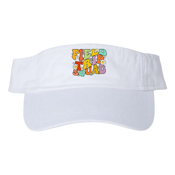 Field Trip Squad Hippie Kids Retro Groovy Field Day Teachers Valucap Bio-Washed Visor