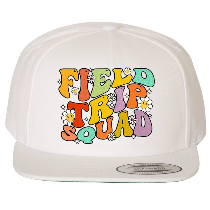 Field Trip Squad Hippie Kids Retro Groovy Field Day Teachers Wool Snapback Cap