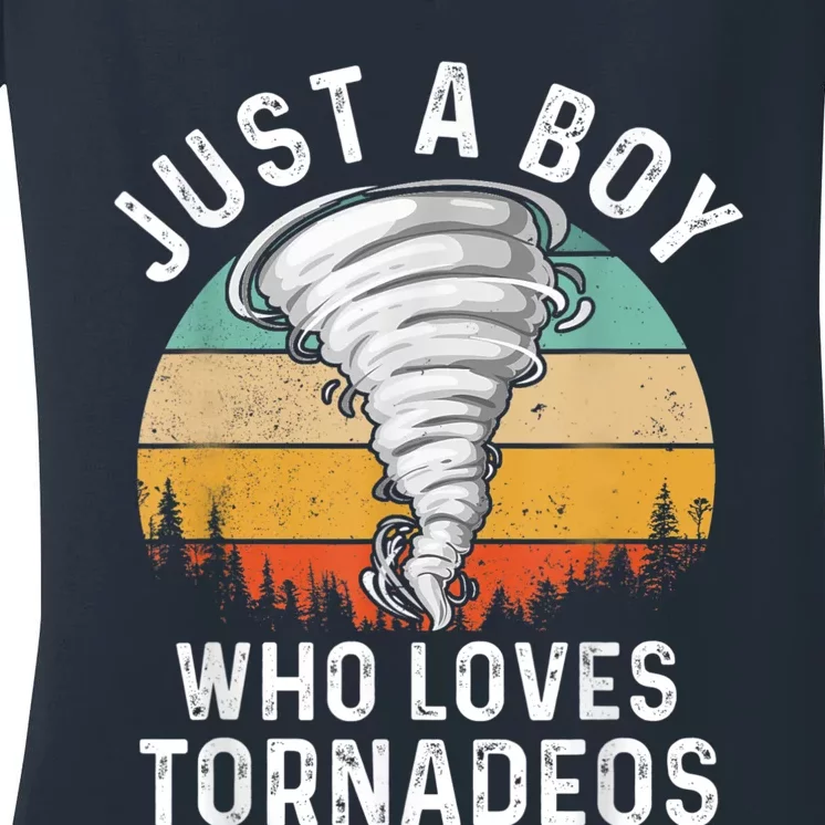 Funny Tornado Storm Chasing Twister Hurricane Boys Women's V-Neck T-Shirt