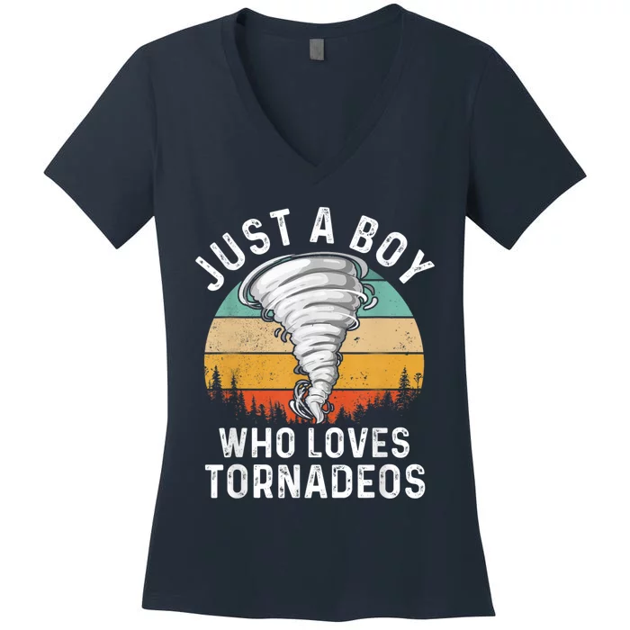 Funny Tornado Storm Chasing Twister Hurricane Boys Women's V-Neck T-Shirt