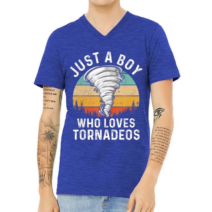 Funny Tornado Storm Chasing Twister Hurricane Boys V-Neck T-Shirt