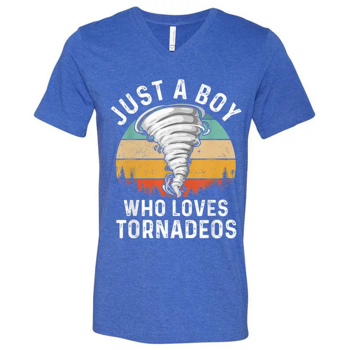 Funny Tornado Storm Chasing Twister Hurricane Boys V-Neck T-Shirt