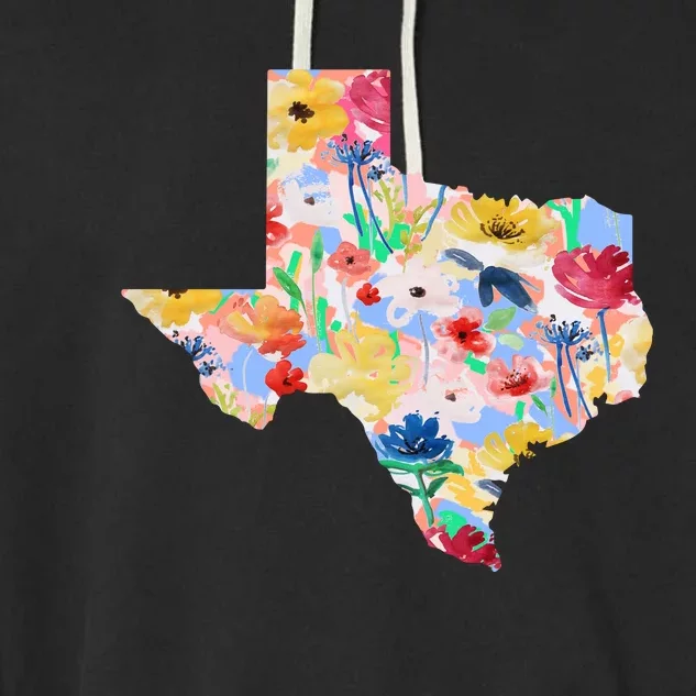 Flower Texas State Floral Design Garment-Dyed Fleece Hoodie