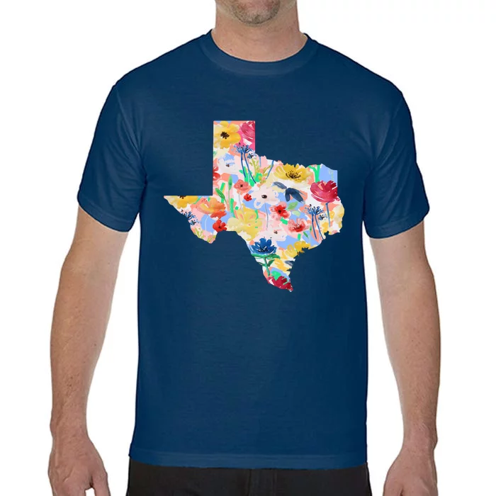 Flower Texas State Floral Design Comfort Colors T-Shirt