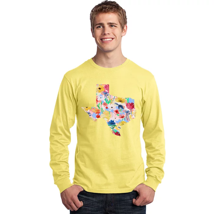 Flower Texas State Floral Design Long Sleeve Shirt