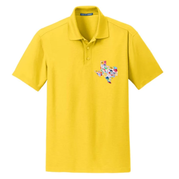 Flower Texas State Floral Design Dry Zone Grid Performance Polo