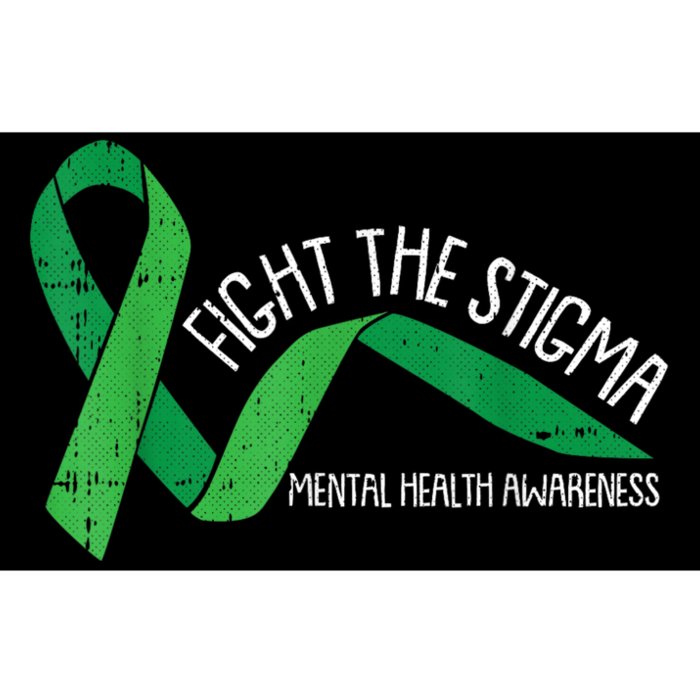 Fight The Stigma Mental Health Awareness Green Ribbon Bumper Sticker