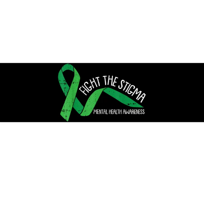 Fight The Stigma Mental Health Awareness Green Ribbon Bumper Sticker