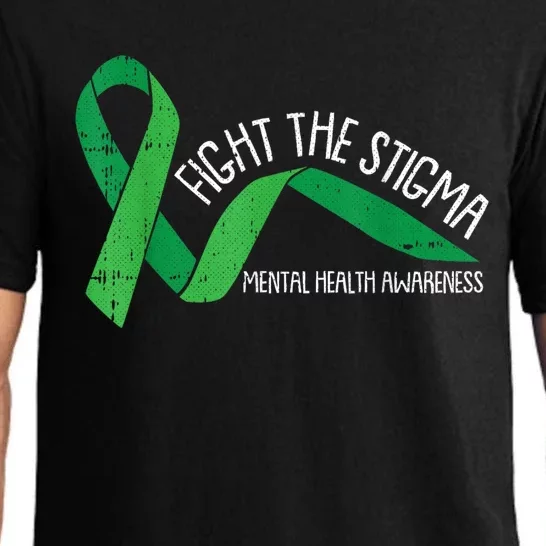 Fight The Stigma Mental Health Awareness Green Ribbon Pajama Set