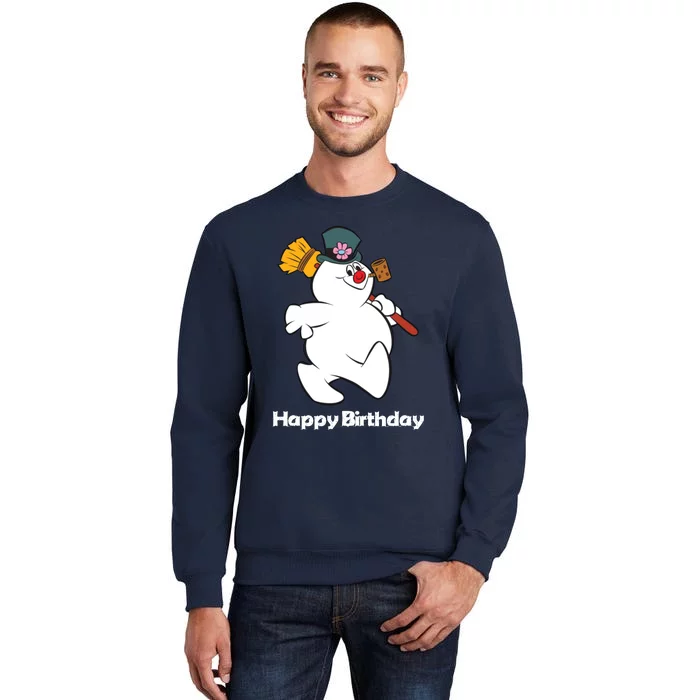 Frosty The Snowman Happy Birthday Christmas Graphic Tall Sweatshirt