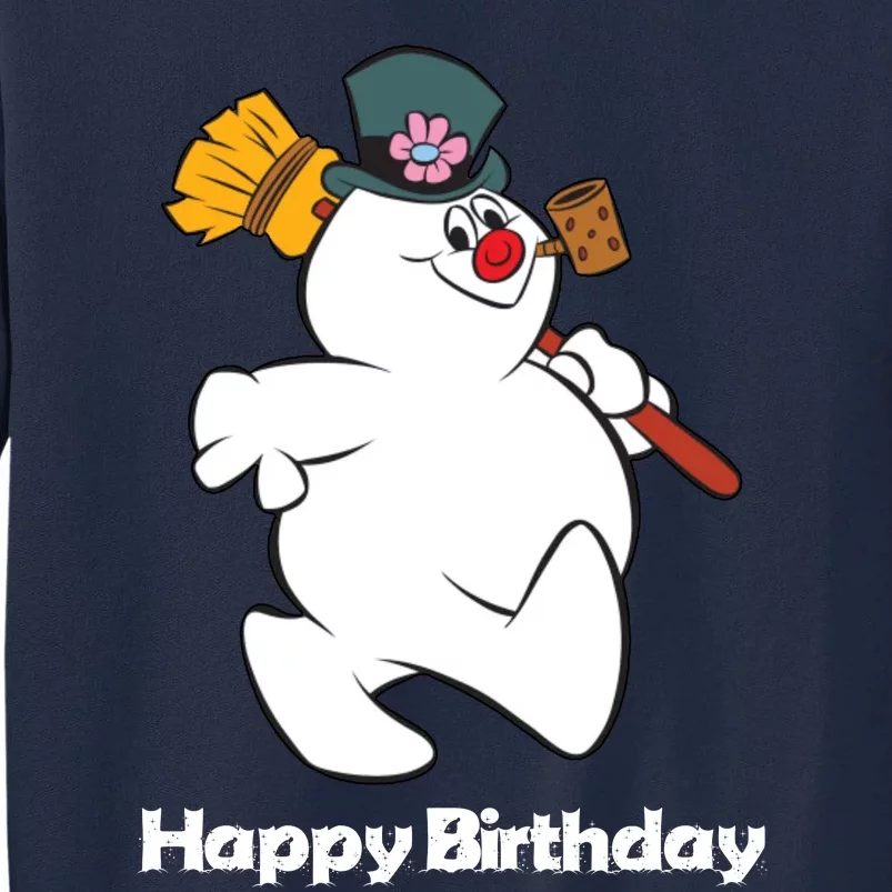 Frosty The Snowman Happy Birthday Christmas Graphic Tall Sweatshirt