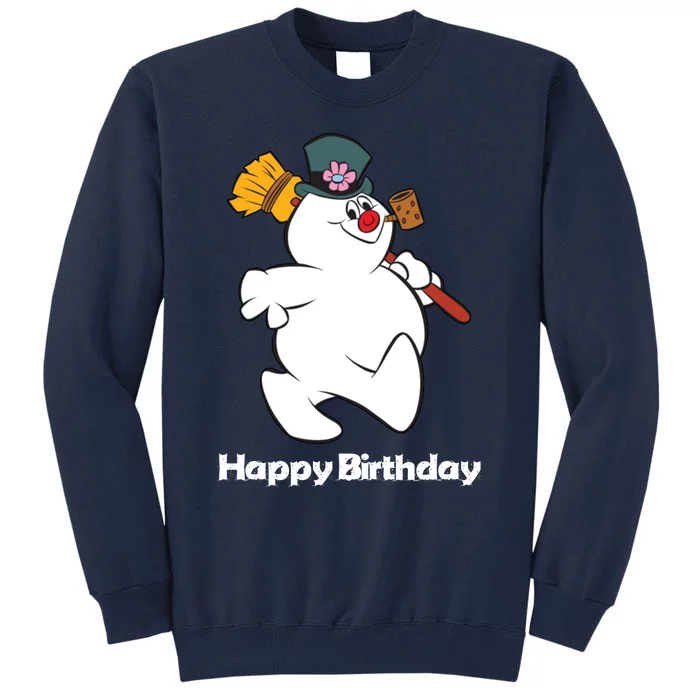 Frosty The Snowman Happy Birthday Christmas Graphic Tall Sweatshirt