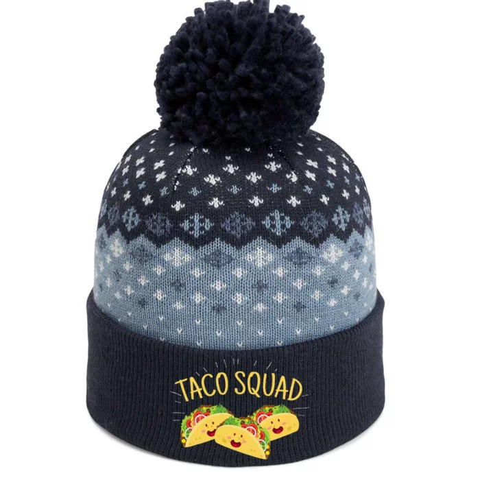 Funny Taco Squad Cute Mexican Food Lover The Baniff Cuffed Pom Beanie