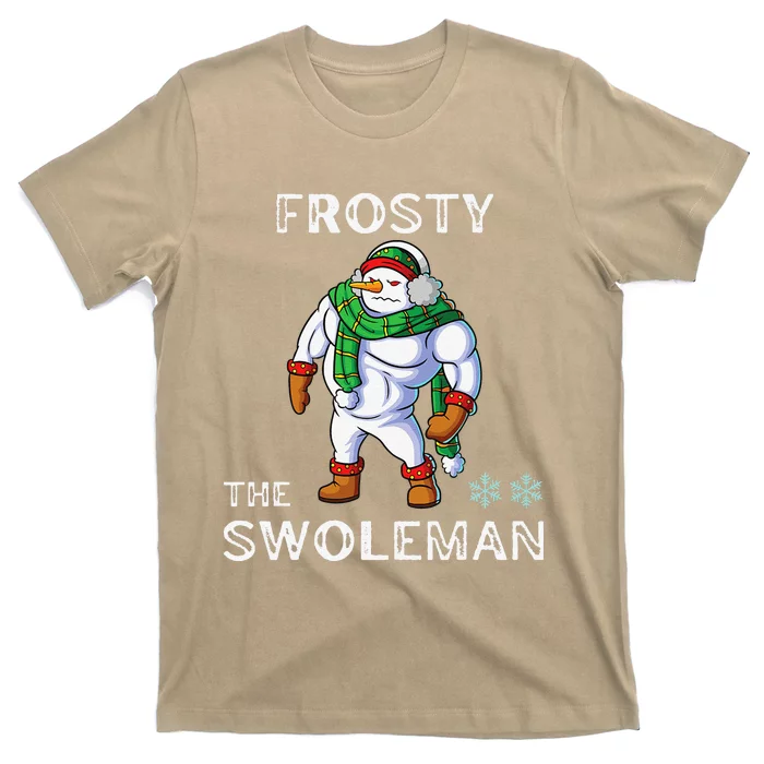 Frosty The Swoleman Funny Fitness Gym Training Christmas T-Shirt