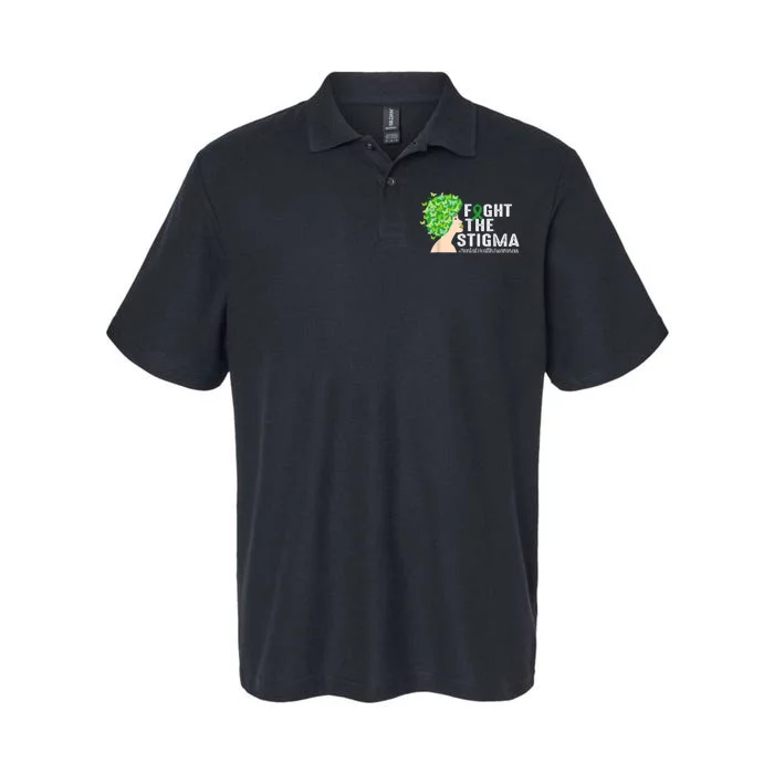 Fight The Stigma Mental Health Awareness Green Ribbon Softstyle Adult Sport Polo