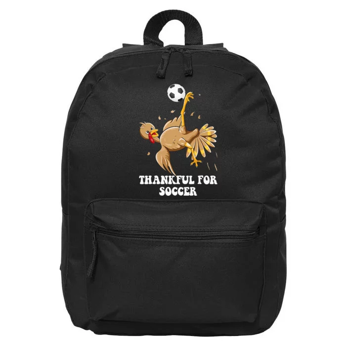 Funny Thanksgiving Soccer Turkey Bicycle Kick 16 in Basic Backpack