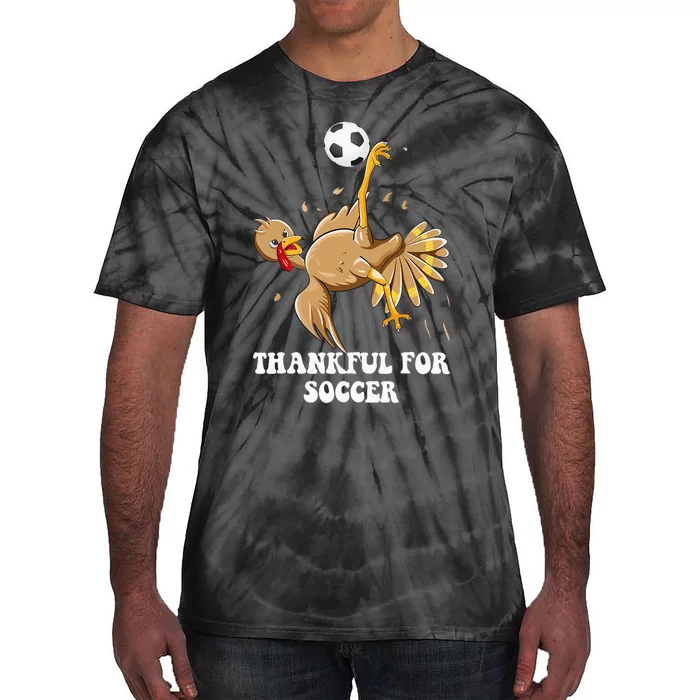 Funny Thanksgiving Soccer Turkey Bicycle Kick Tie-Dye T-Shirt