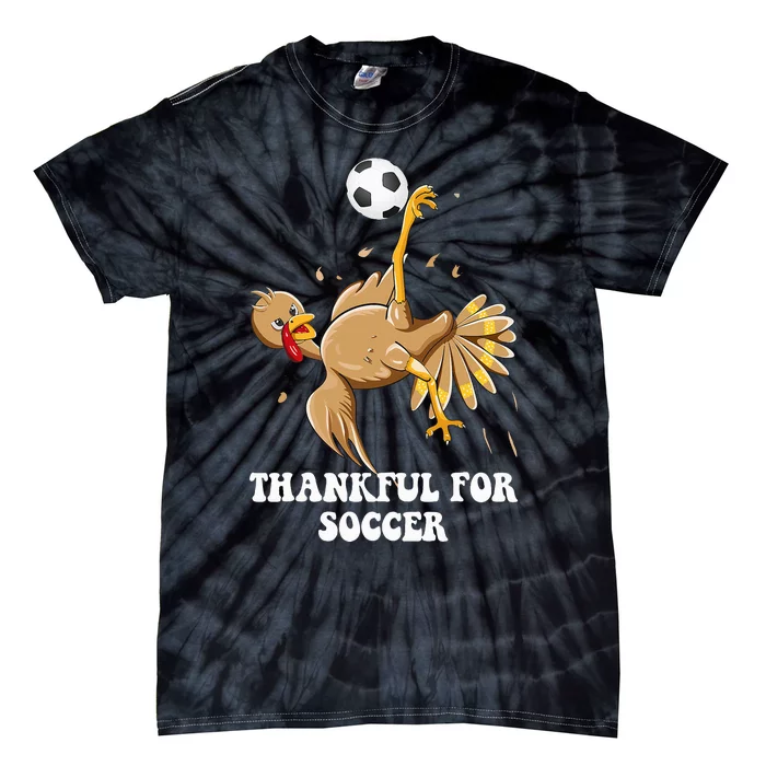 Funny Thanksgiving Soccer Turkey Bicycle Kick Tie-Dye T-Shirt