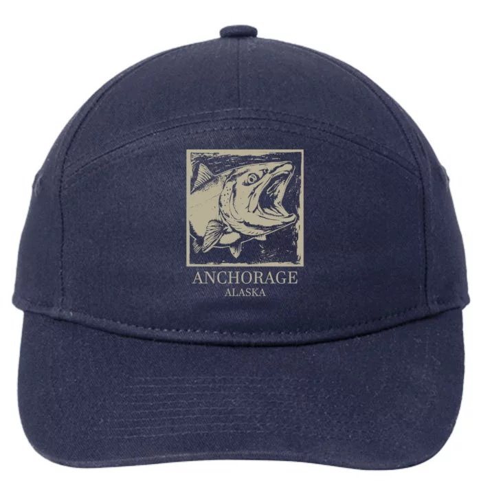 Fishing Town Souvenir Anchorage Alaska Gift 7-Panel Snapback Hat