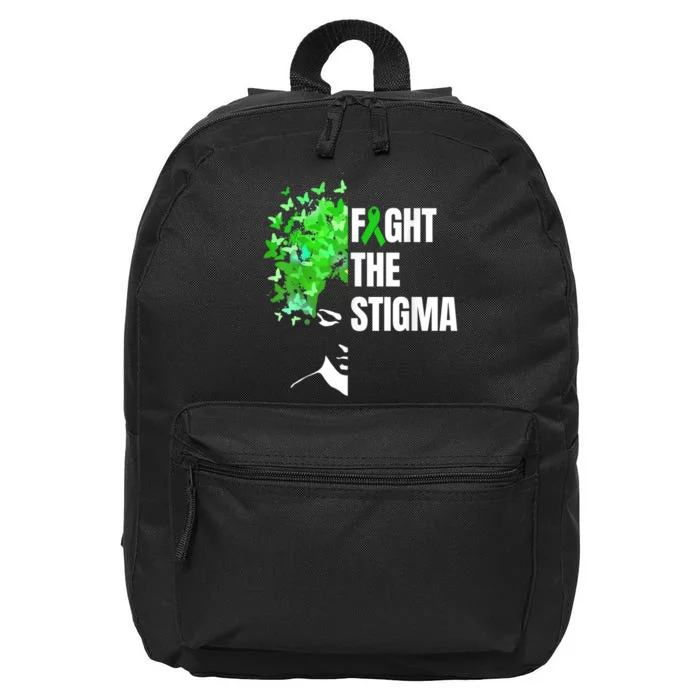 Fight The Stigma | Mental Health Awareness Month Green 16 in Basic Backpack