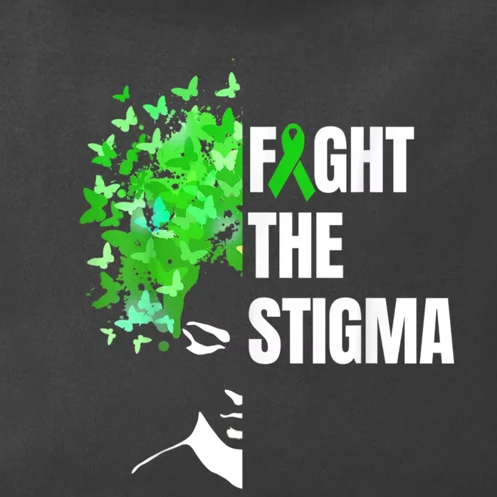 Fight The Stigma | Mental Health Awareness Month Green Zip Tote Bag