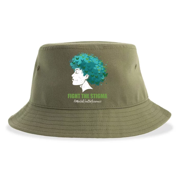 Fight The Stigma Tal Health Awareness Spread Positivity Cute Gift Sustainable Bucket Hat