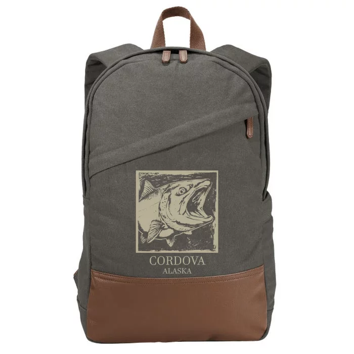 Fishing Town Souvenir Cordova Alaska Gift Cotton Canvas Backpack