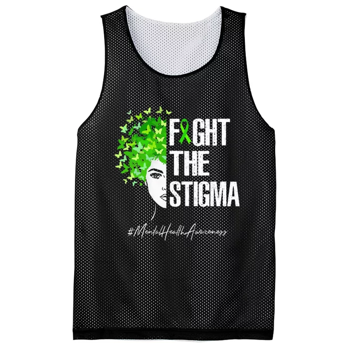 Fight The Stigma Mental Health Awareness Gift Mesh Reversible Basketball Jersey Tank