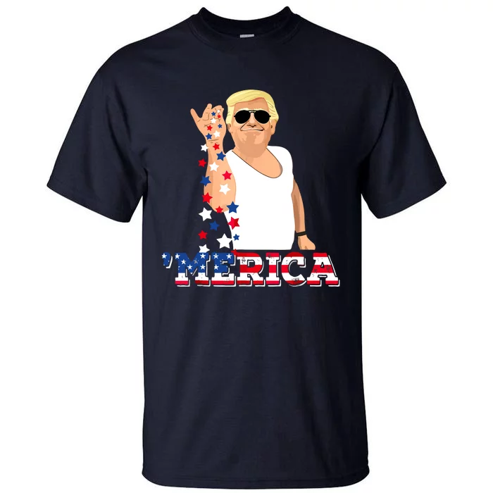 Funny Trump Salt Merica Freedom 4th Of July Tall T-Shirt