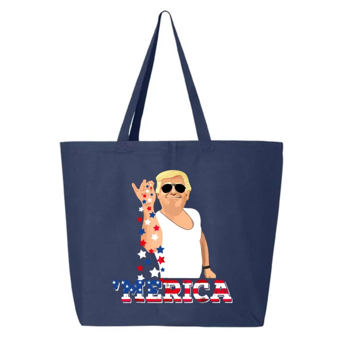 Funny Trump Salt Merica Freedom 4th Of July 25L Jumbo Tote