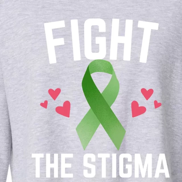 Fight The Stigma Tal Health Awareness Support Ribbon Gift Cropped Pullover Crew