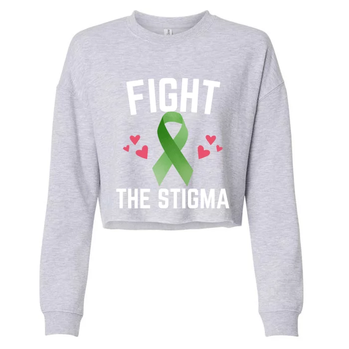 Fight The Stigma Tal Health Awareness Support Ribbon Gift Cropped Pullover Crew