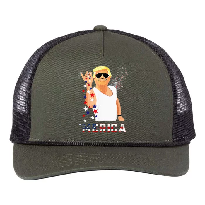 Funny Trump Salt Merica Freedom 4th Of July Gifts Retro Rope Trucker Hat Cap